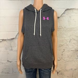 Under Armour Gray Muscle Tee with Pink Logo